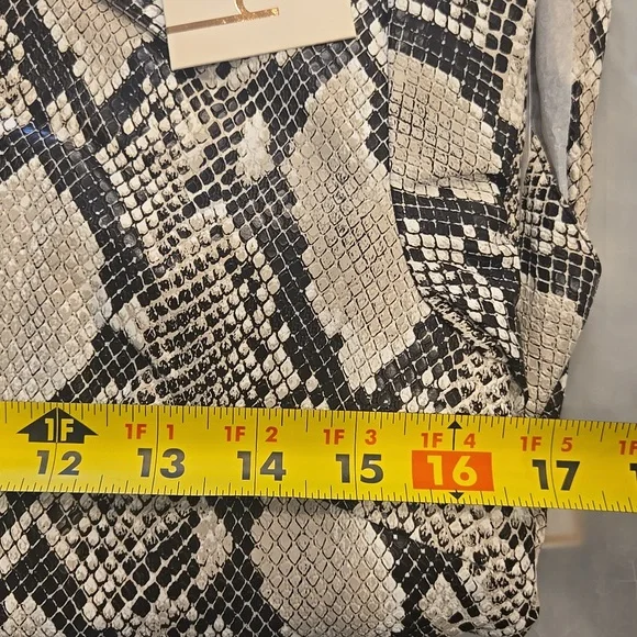 Faux Snakeskin Leather Trench Coat Duster Jacket Size: Xs - Picture 7 of 12